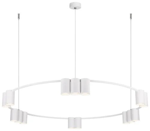 Люстра подвесная 471-003-15 Velante белая на 15 ламп, основание белое в стиле хай-тек современный 